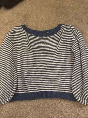 Striped Navy & White Crewneck Sweater